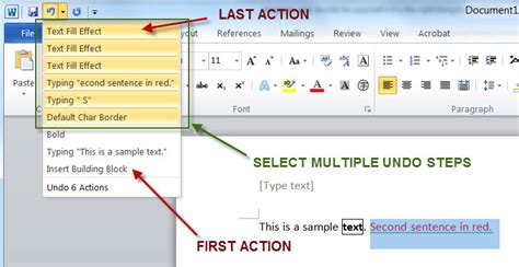 Multiple Undo And Redo Steps In Ms Word Technical Communication Center