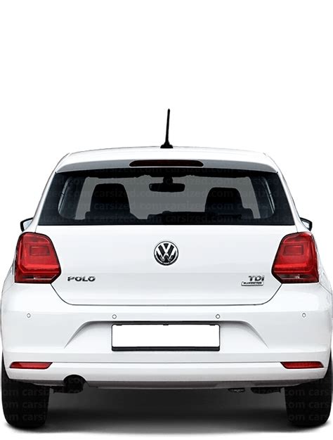 Volkswagen Polo 2014 2017 Dimensions Rear View