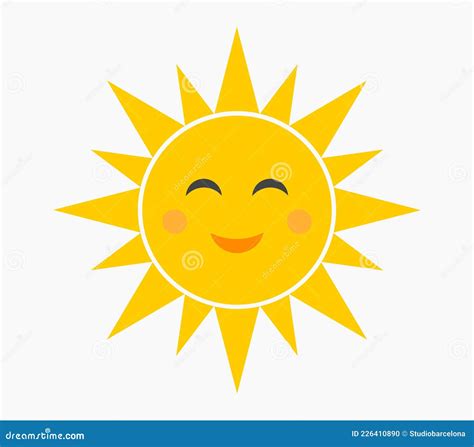 Símbolo Do Sol Sorridente Feliz Ilustração Do Vetor Ilustração De