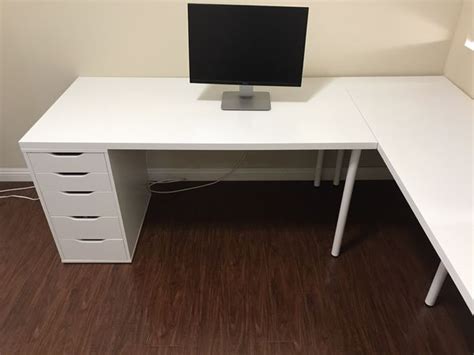 The shape works with most interiors, no matter the theme. White L Corner desk with drawers Ikea for Sale in Alta ...