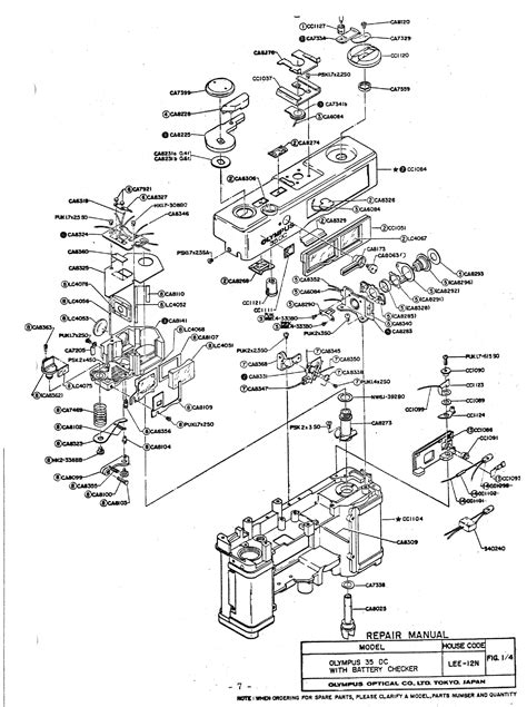 Olympus 35dc Exploded Parts Diagram Service Manual Download Schematics