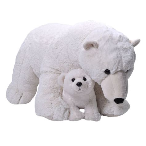 Mum And Baby Polar Bear Extra Large Jumbo Soft Plush Toy