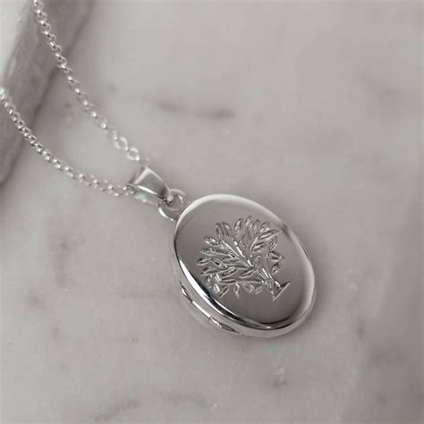 Personalised Tree Of Life Locket Necklace Silver By Lime Tree Design