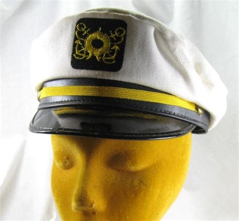 Vintage 50s 60s Yachting Boat Captain Hat Cap