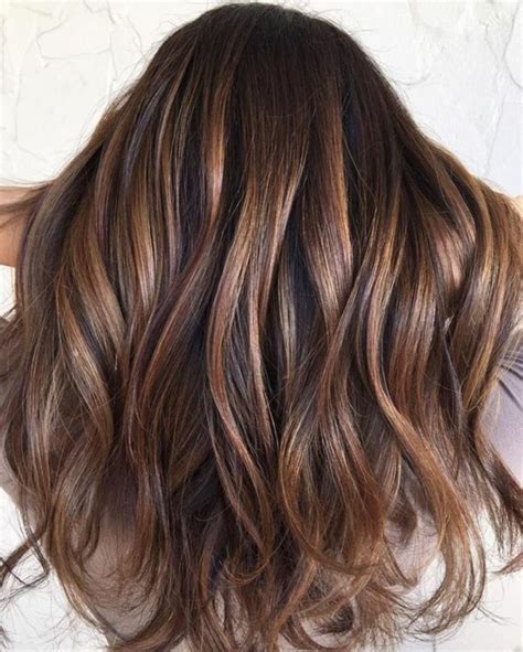 Chatain Meche Caramel Mèches En Couleur Cuivrée Coiffure élégante