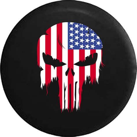 Tire Cover Pro Tattered American Flag Punisher Skull Rv Camper Spare