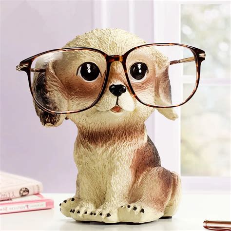 Dog Glasses Stand Resin Crafts Lovely Eyeglasses Sunglasses Stand