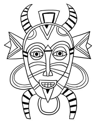 Adorable Coloriage Masque Africain Stock Coloriage Masque Masques