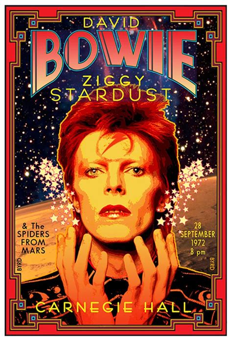 David Bowie Poster 1972 Carnegie Hall Rock Poster Etsy David