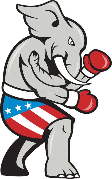 Elephant Mascot Boxer Boxing Side Cartoon Editorial Stock
