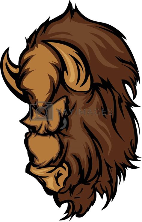 Buffalo Bison Mascot Head Cartoon By Chromaco Vectors And Illustrations