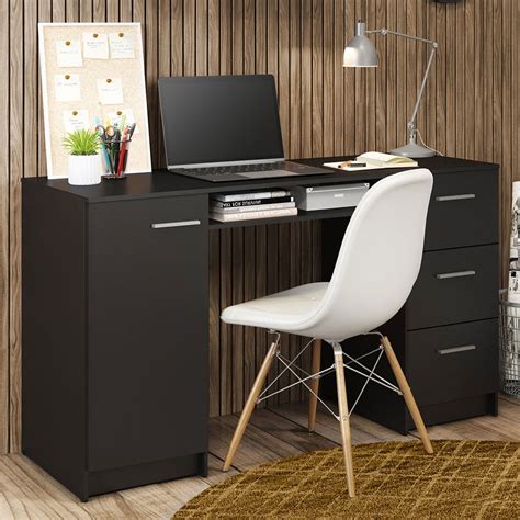 Buy Madesa Modern Office Desk With Storage Drawers 53 Inch Study Desk