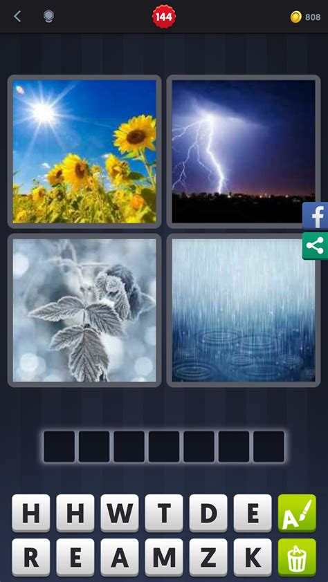 4 Pics 1 Word Answers Solutions Level 144 Weather