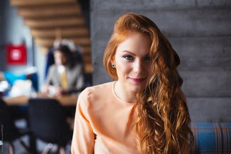 Ginger Woman In A Bar By Stocksy Contributor Lumina Stocksy