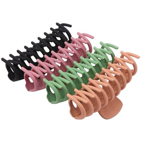 Shalac Large Hair Claw Clips For Thick Hair 4 Pcs Strong