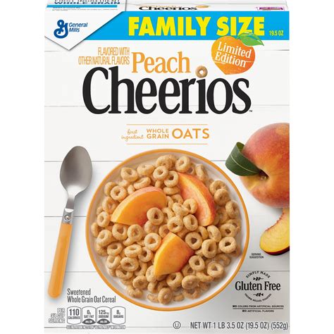 Peach Cheerios Cereal Breakfast Cereal 195oz