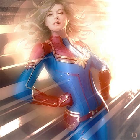 Fondos De Pantalla Mujer Obra De Arte Capitán Marvel Chica De Fantasía Superhéroes Comics