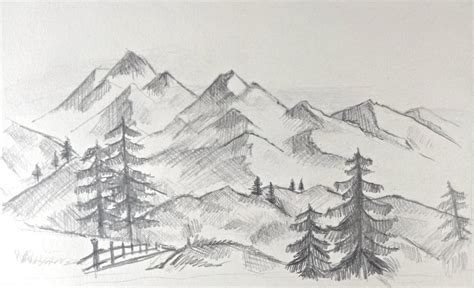 Mountain Landscape Drawing How To Draw Mountains For Beginners