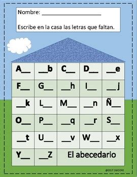 alphabet worksheet spanish  moore  read teachers pay teachers