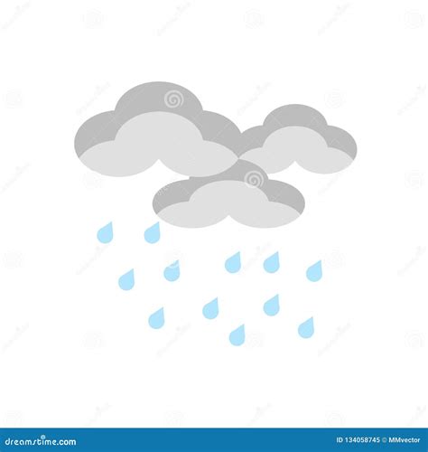 Raining Icon Vector Isolated On White Background Raining Sign