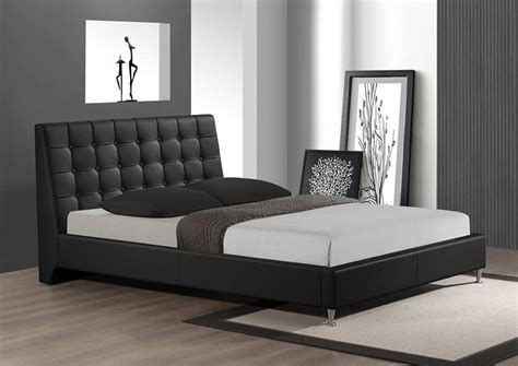 myco furniture 2950q bk belle black faux leather queen size platform bed buy online on ny