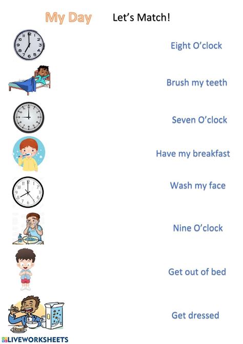 Daily Routines Interactive Worksheet For Th Grade You Can Do The