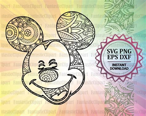 Mickey Mandala Svg Disney Mandala Svg Mickey Mouse Svg Coloring Pages