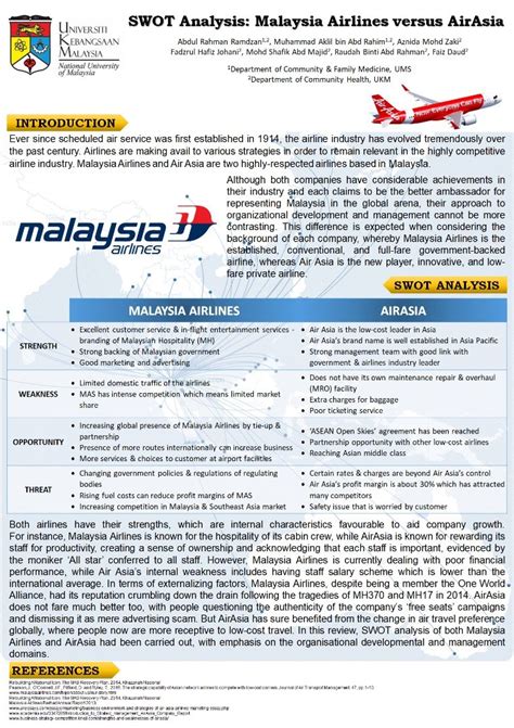 .swot analysis for air asia strengths, weaknesses, opportunities and threats analysis for airasia strengths the first phase of the swot analysis is the strengths analysis for air asia. (PDF) SWOT Analysis: Malaysia Airlines versus AirAsia