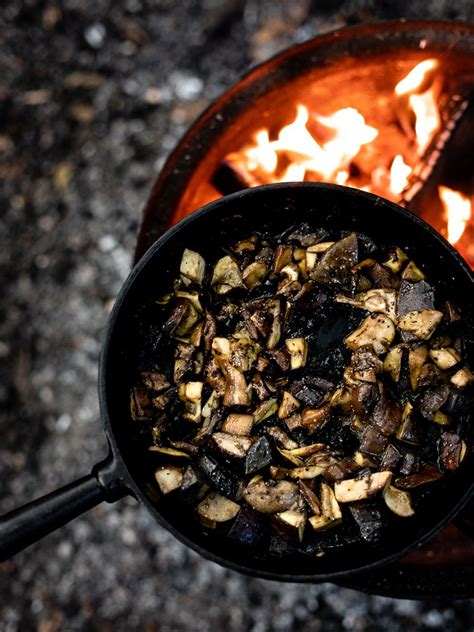 Pure Food Camp Skåne Sweden Cooking Wild Mushrooms Outdoors Pureed