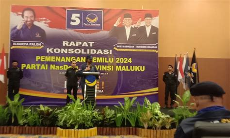 Konsulidasi Di Ambon Surya Paloh Ingatkan Jangan Nodai Demokrasi