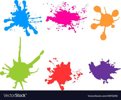 Color Paint Splatter Paint Splashes Set Royalty Free Vector