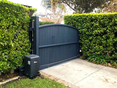 Arched Top Automatic Slide Entry Driveway And Security Gates In Black