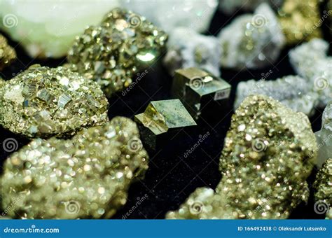 The Mineral Pyrite Or Iron Pyrite For Sale In The Store Stock Photo