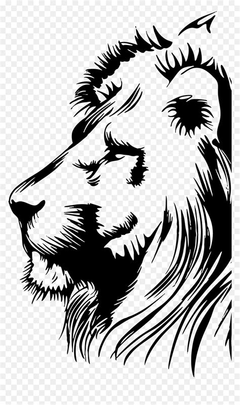 Black And White Clipart Lion Hd Png Download Vhv