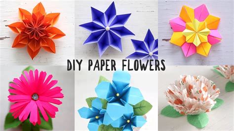6 Easy Diy Paper Flowers Youtube