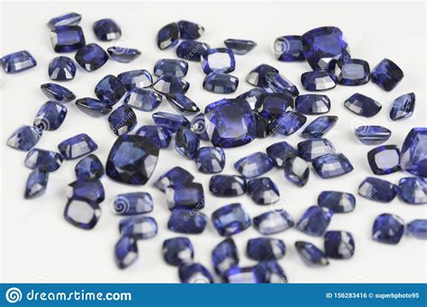 Natural Loose Blue Sapphire Gemstone Stock Photo Image Of Isolated