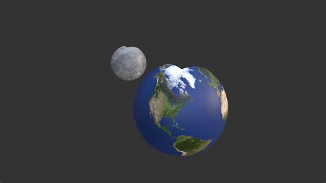 3d Model Earth And Moon Vr Ar Low Poly Cgtrader