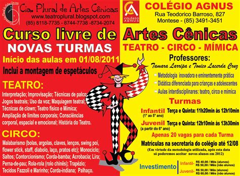 Teatro Plural Curso Livre De Artes CÊnicas Teatro Circo MÍmica Novas Turmas