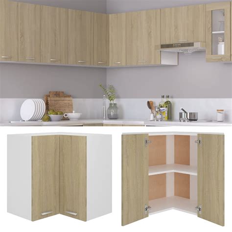 Hanging Corner Cabinet Sonoma Oak 57x57x60 Cm Engineered Wood Wood
