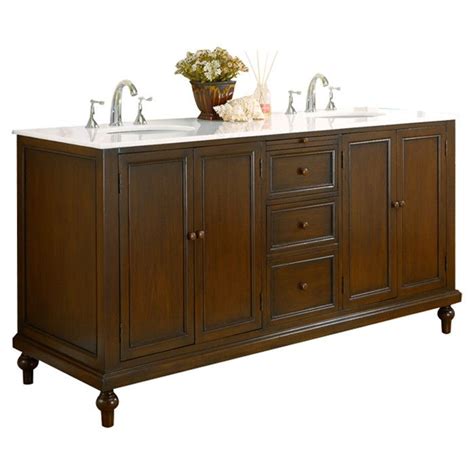 The right bathroom vanity can turn an outdated bathroom into a dream bathroom. Classic 70" Double Sink Bathroom Console Vanity Set ...