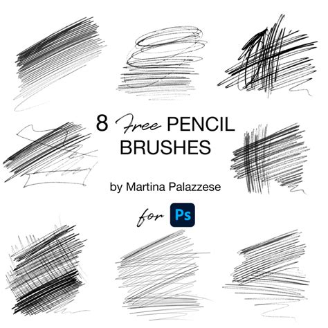 8 Pencil Brushes Photoshop Psd Free Psd Resources