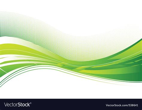 Green Wave Background On White Royalty Free Vector Image