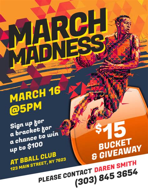March Madness Flyer Template Free Free Printable Templates