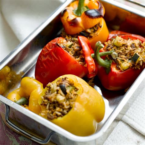 Stuffed Red And Yellow Peppers Healthy Recipe Ww Uk