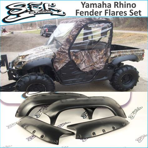 The Yamaha Rhino Fender Flares Set Is Shown In Realtree Camo And Black