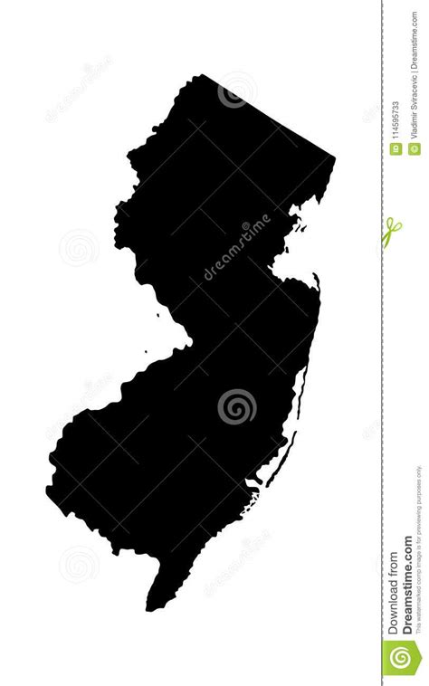Silueta Del Mapa De New Jersey Stock de ilustración Ilustración de