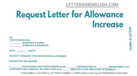 Request Letter For Allowance Increase Sample Letter Requesting For