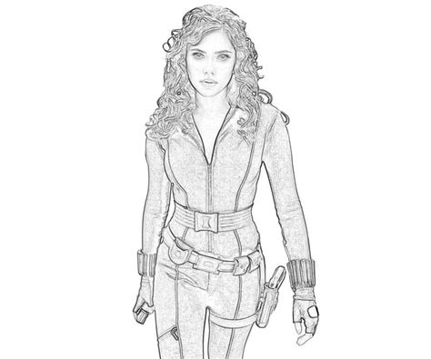 Black Widow Coloring Pages Of Avengers Woodsinfo