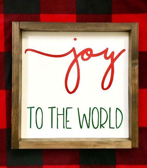 Joy To The World Framed Sign Christmas Wood Sign Christmas Etsy