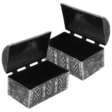 2pcs Plastic Vintage Treasure Chest Coin Box Treasure Chest Pirate Box